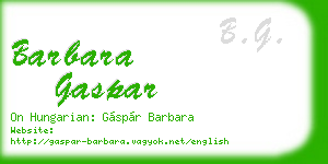 barbara gaspar business card